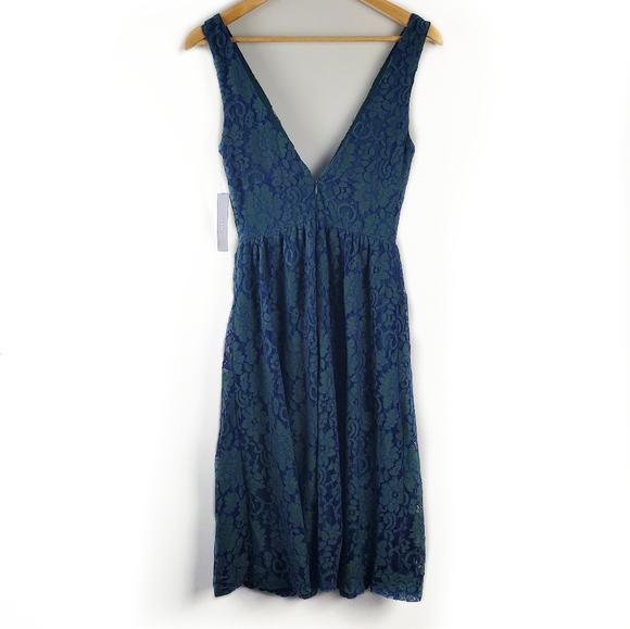 Lulus Blue Green Lace Dress Size XS NWT - Picture 2 of 6